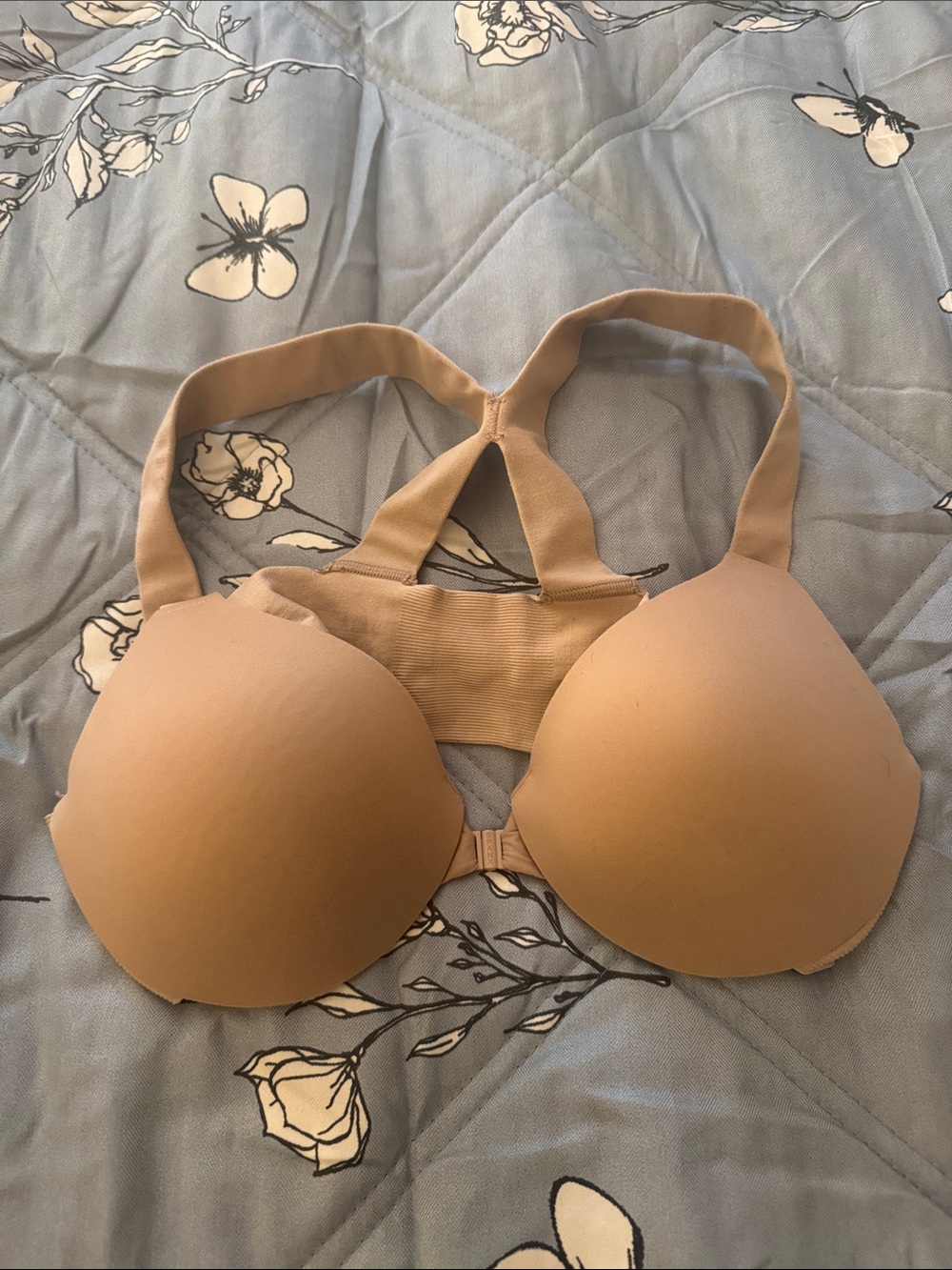 SPANX Nude/Tan Seamless Molded T-Shirt Bra with Wide Straps